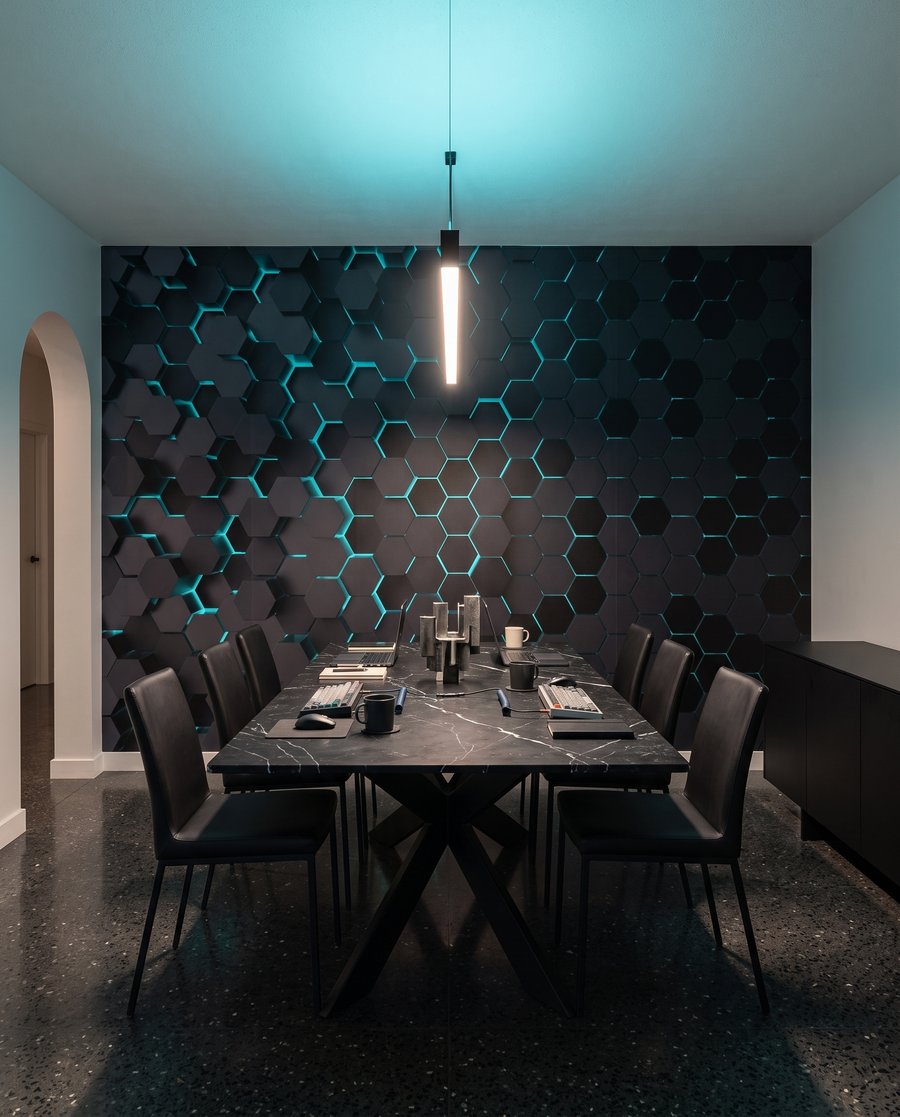 Luz entre hexágonos — interior 4