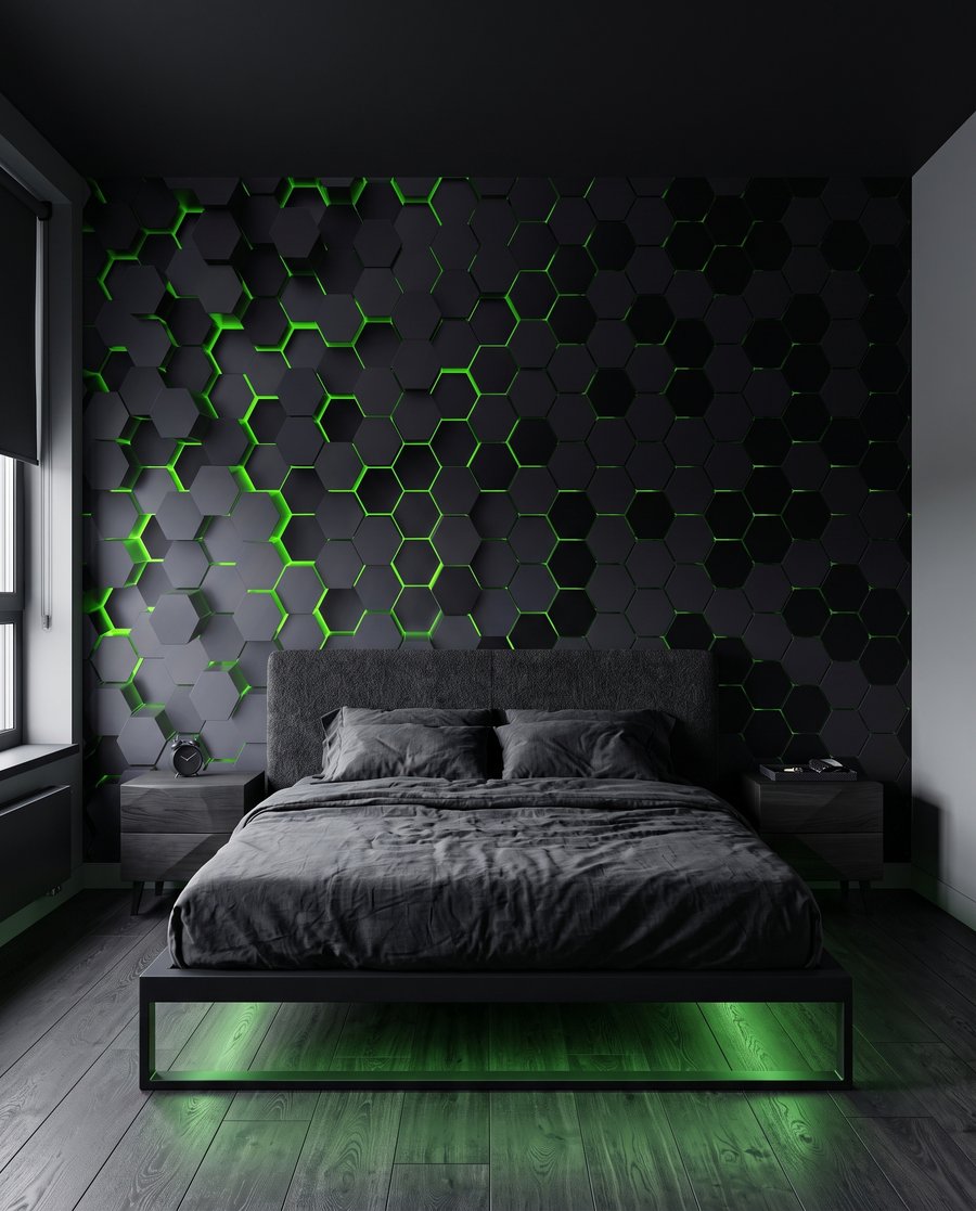 Luz entre hexágonos — interior 2