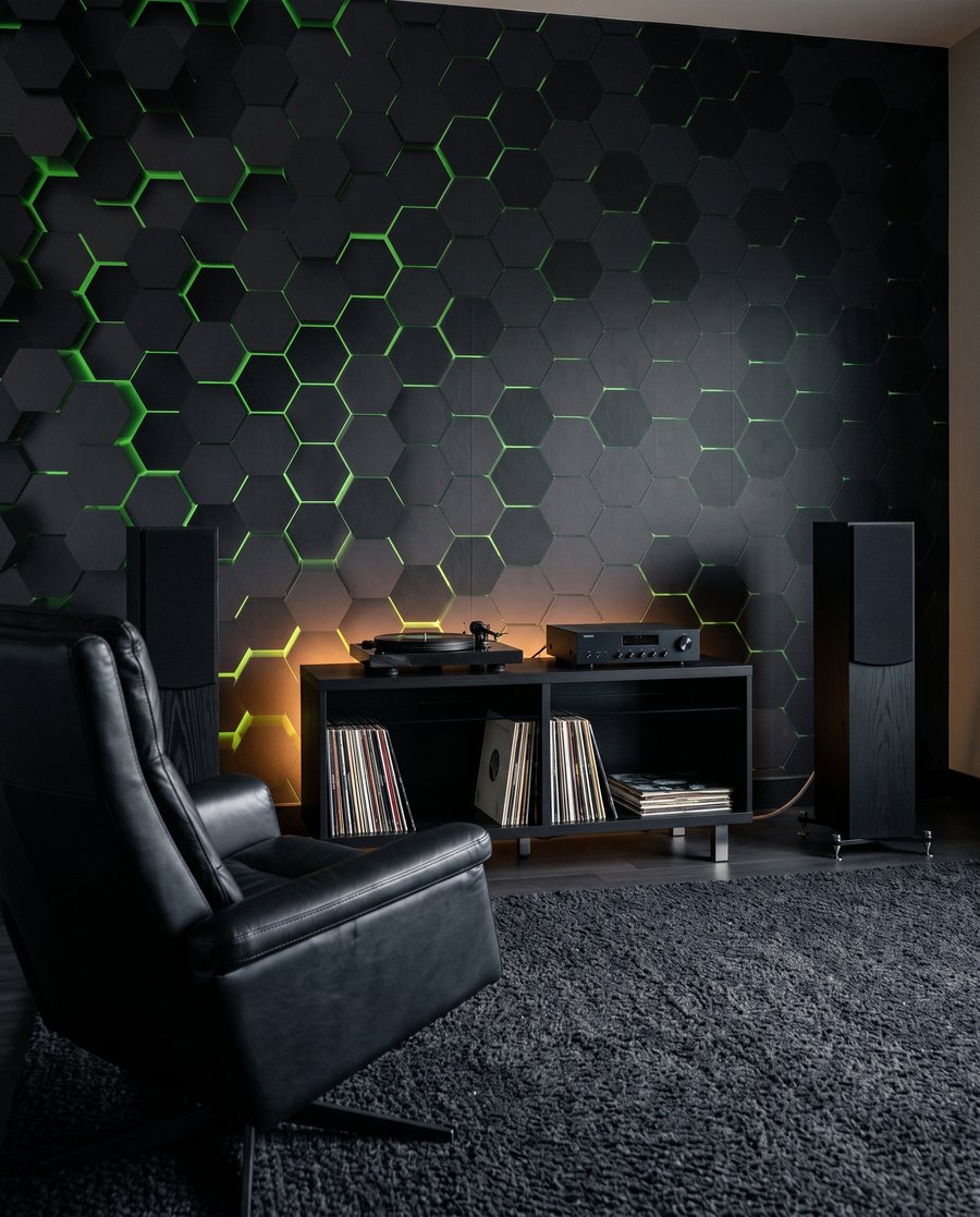 Luz entre hexágonos — interior 4