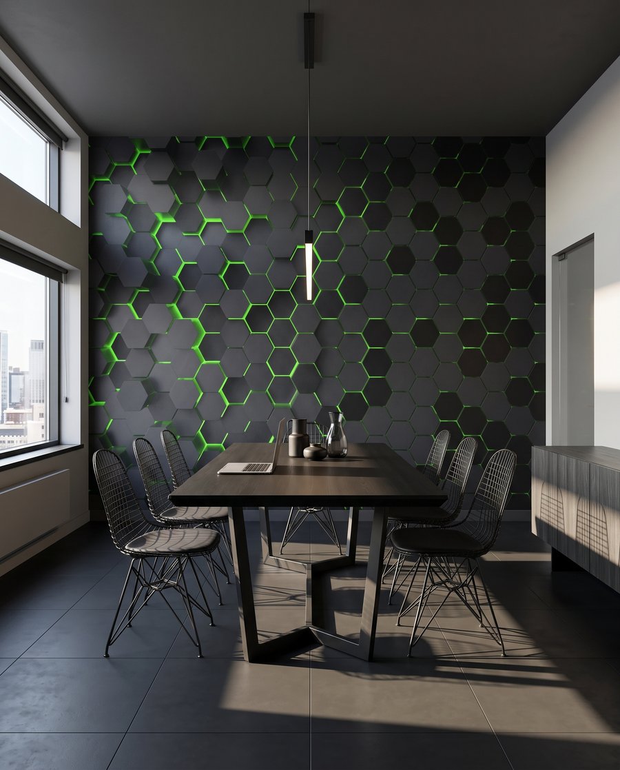 Luz entre hexágonos — interior 8