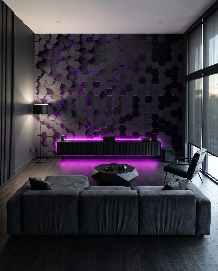 Luz entre hexágonos — interior 3