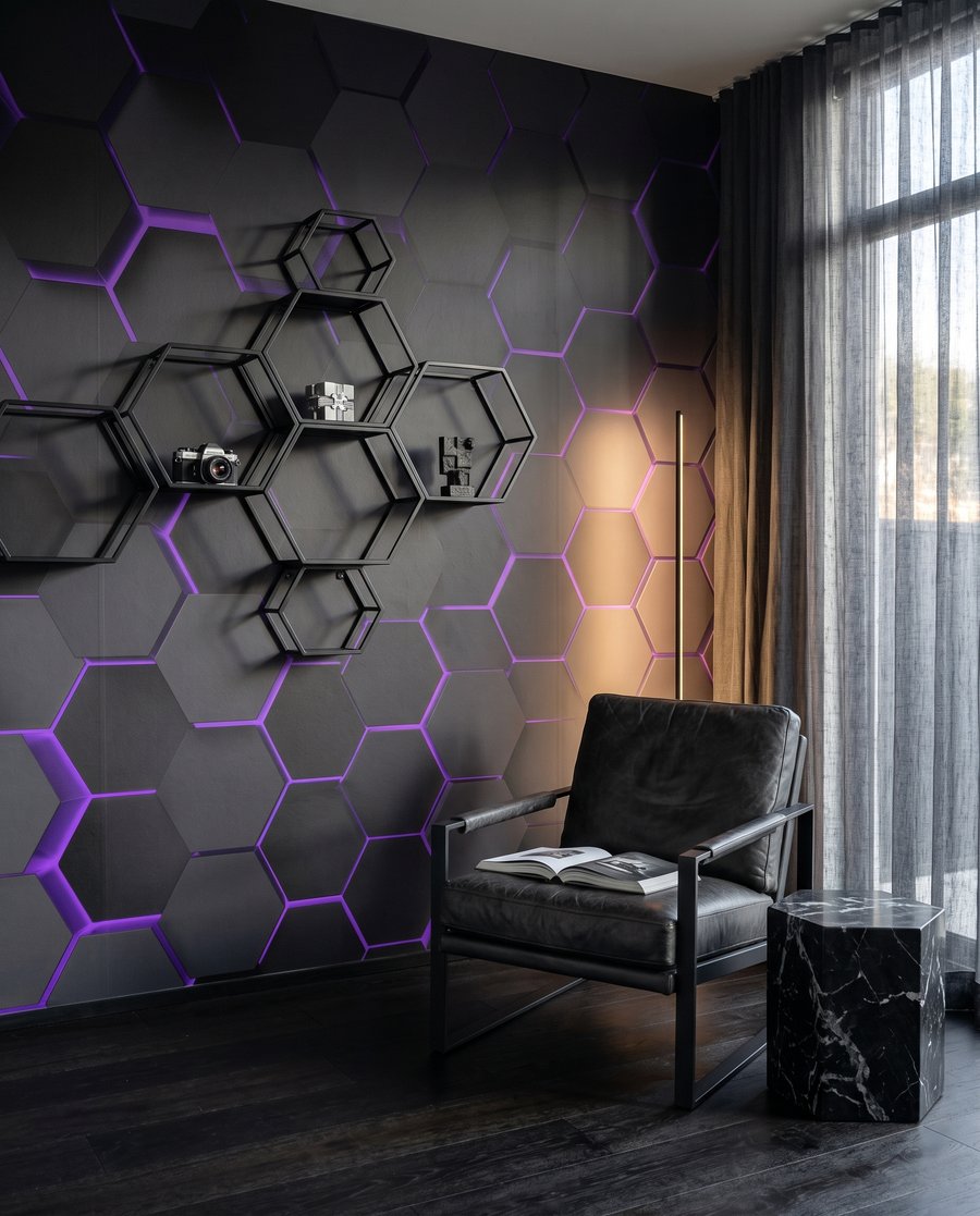 Luz entre hexágonos — interior 4