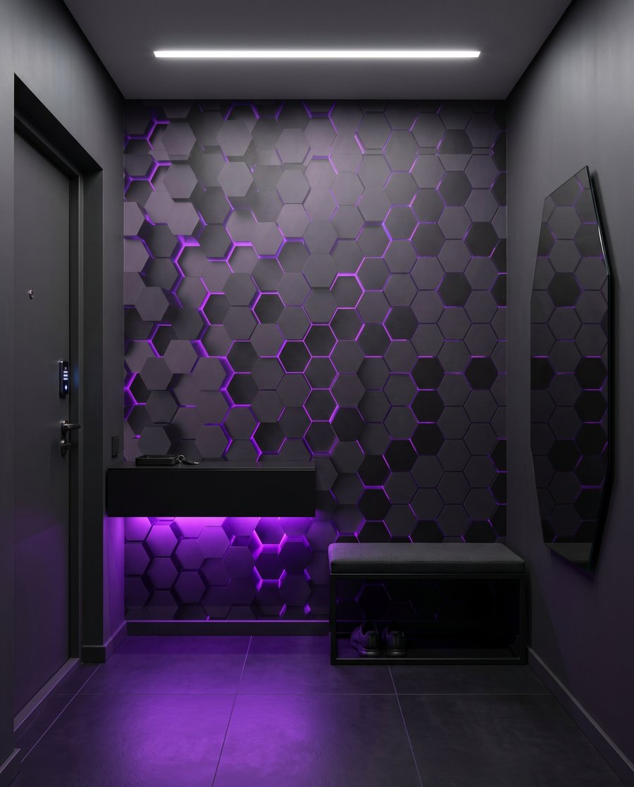Luz entre hexágonos — interior 1