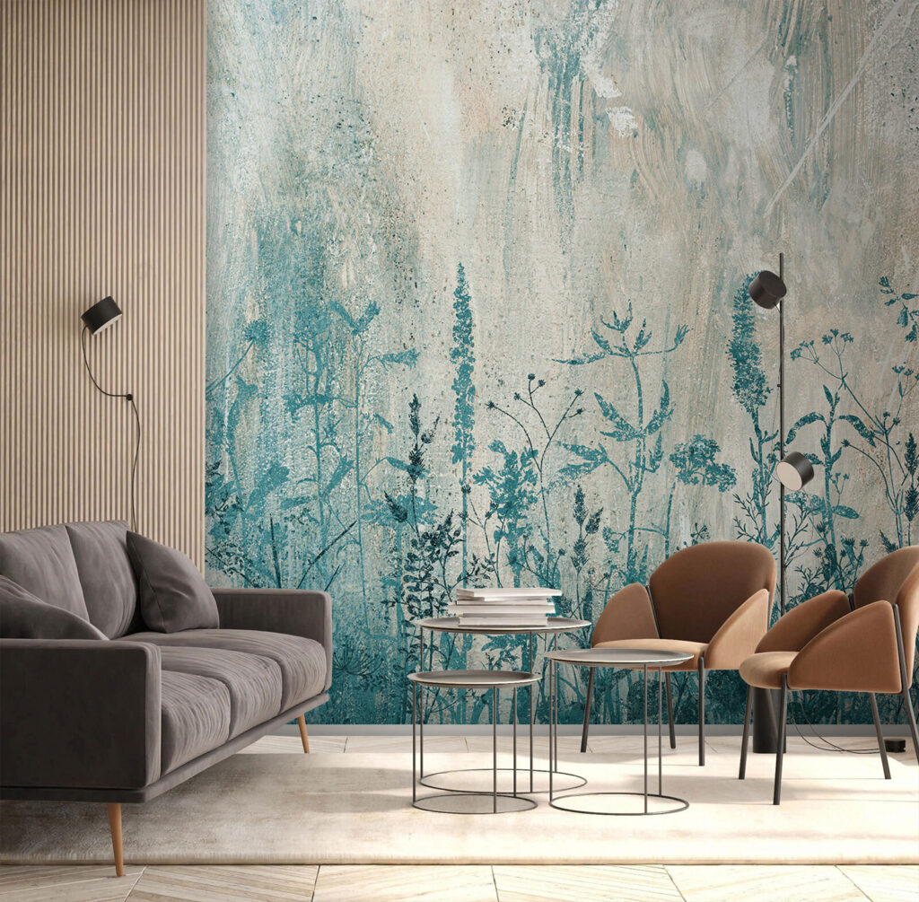 Pradera turquesa sobre blanco — interior 1