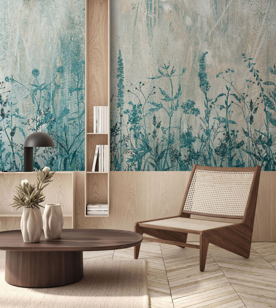 Pradera turquesa sobre blanco — interior 2