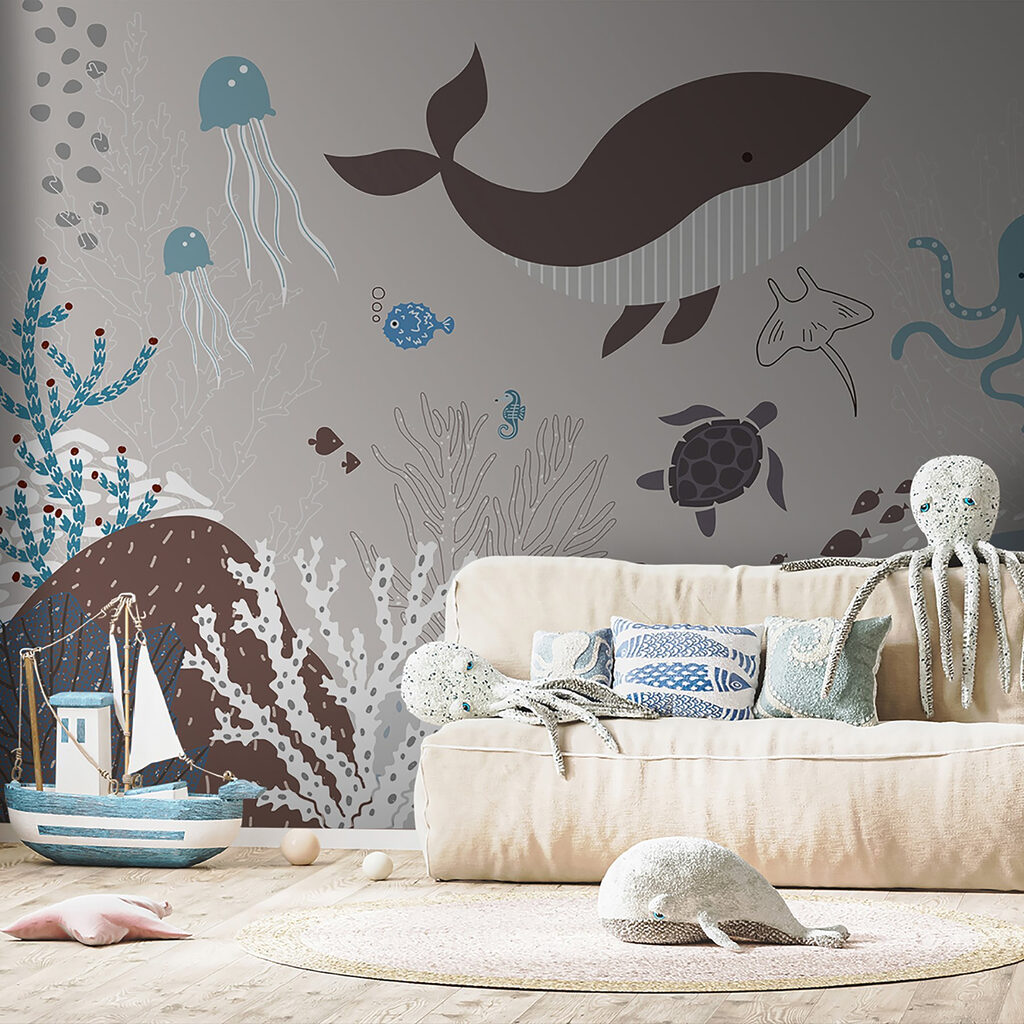Ballena en jardín marino — interior 2