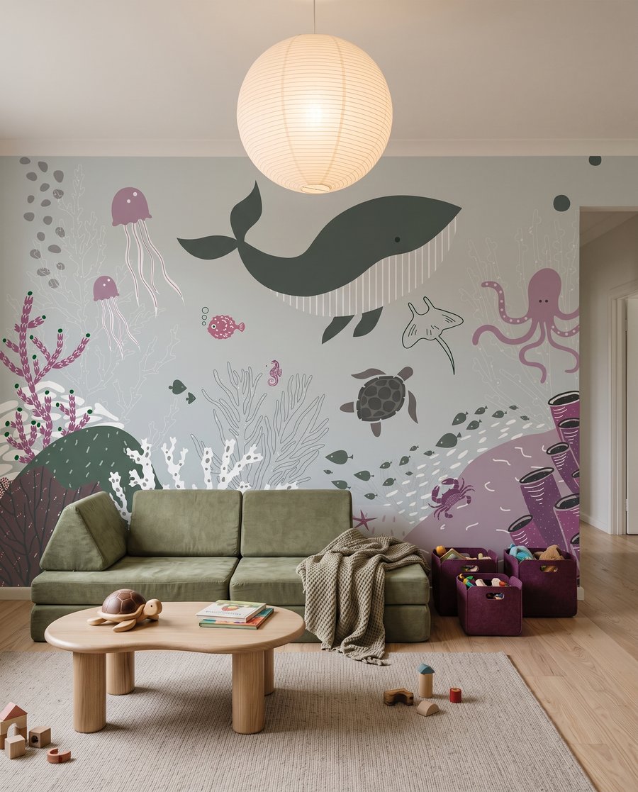 Ballena en jardín marino — interior 3