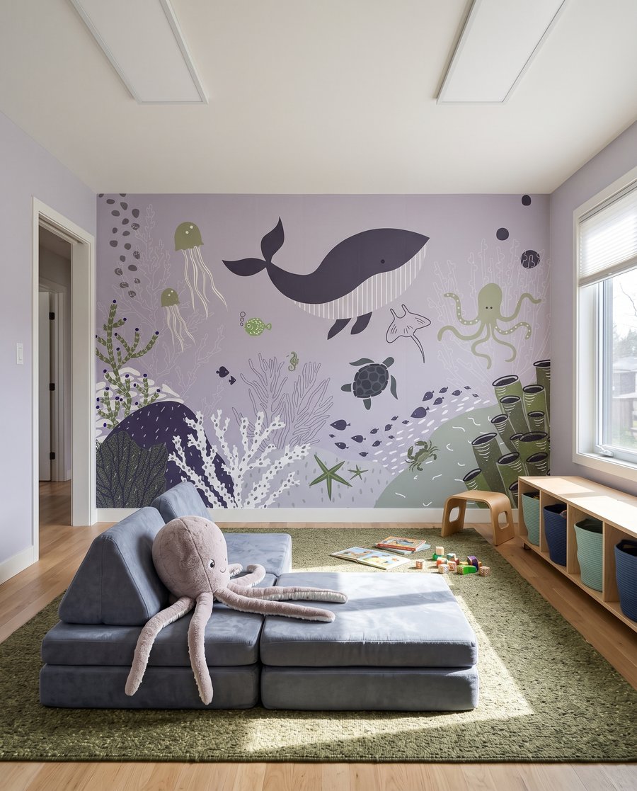 Ballena en jardín marino — interior 1