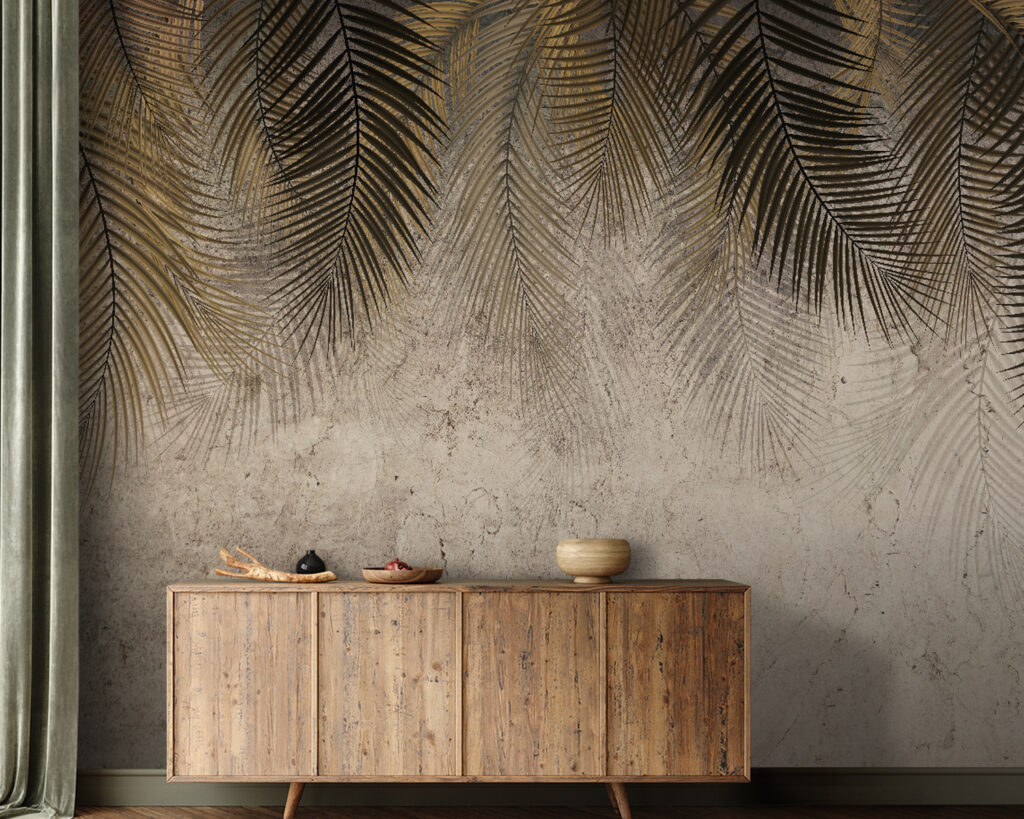 Palmeras sobre fondo terroso — interior 3