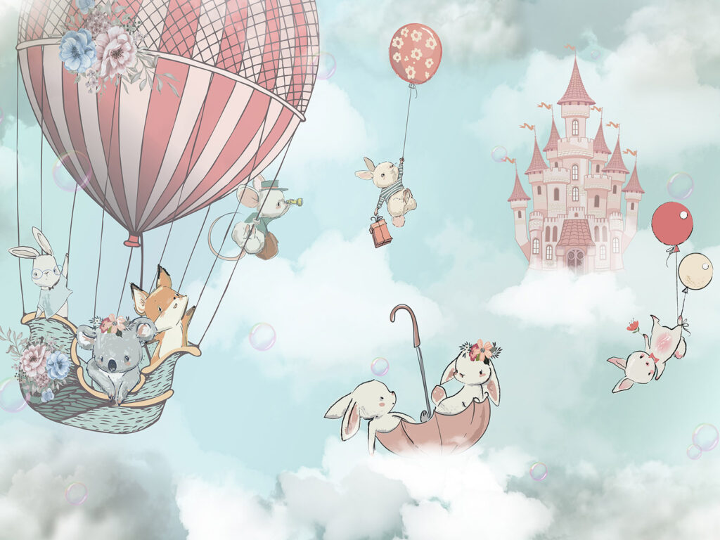 Animales hacia el castillo — diseño completo