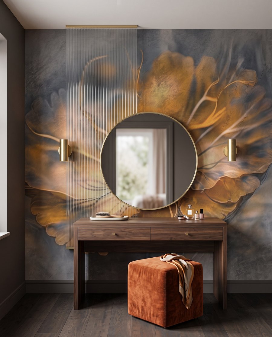 Flor en luz ámbar — interior 2