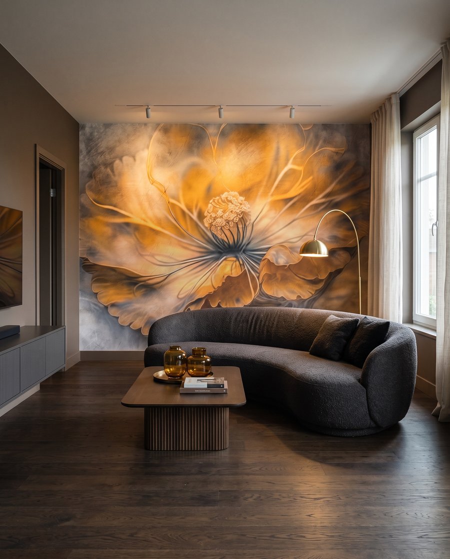 Flor en luz ámbar — interior 3