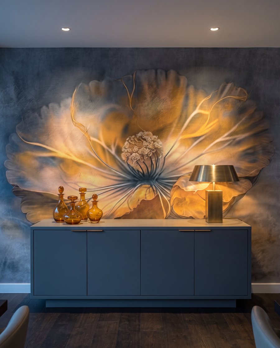 Flor en luz ámbar — interior 4