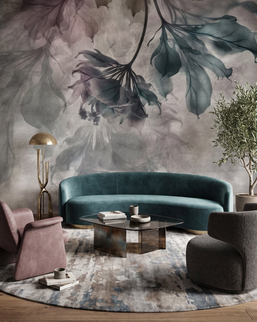 Flor y hojas colgantes — interior 1