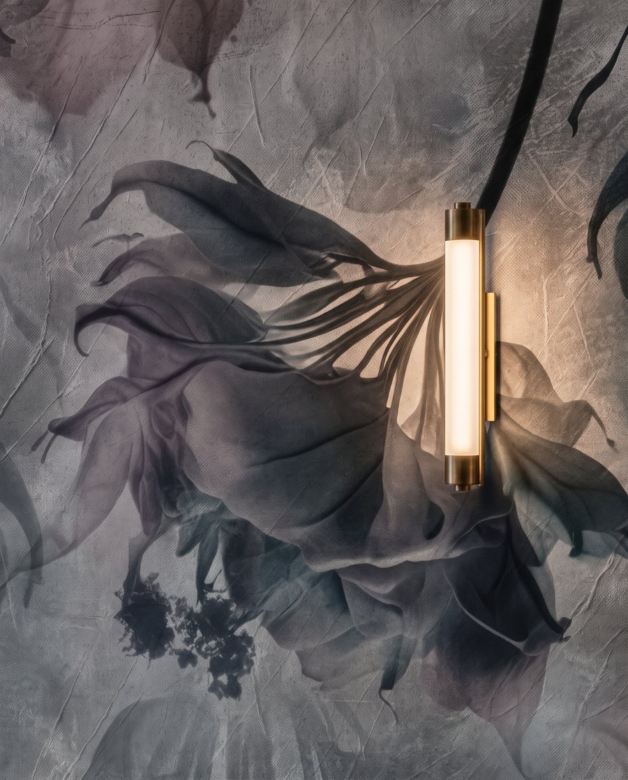 Flor y hojas colgantes — detalle