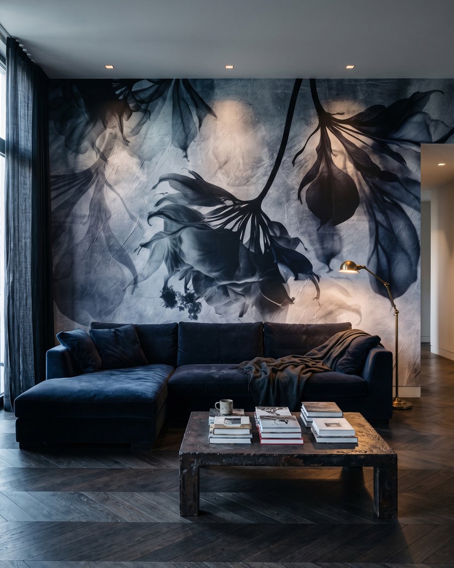 Flor y hojas colgantes — interior 3