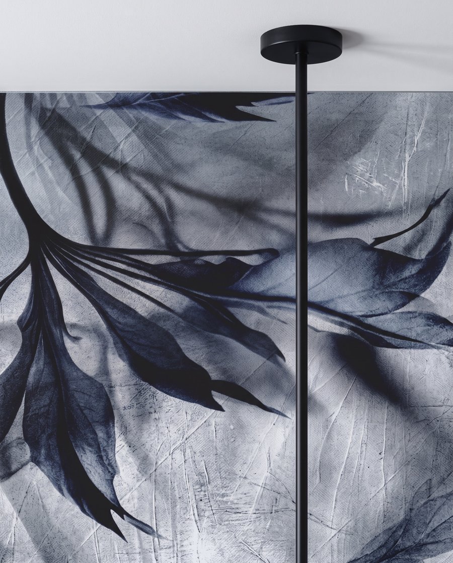 Flor y hojas colgantes — detalle