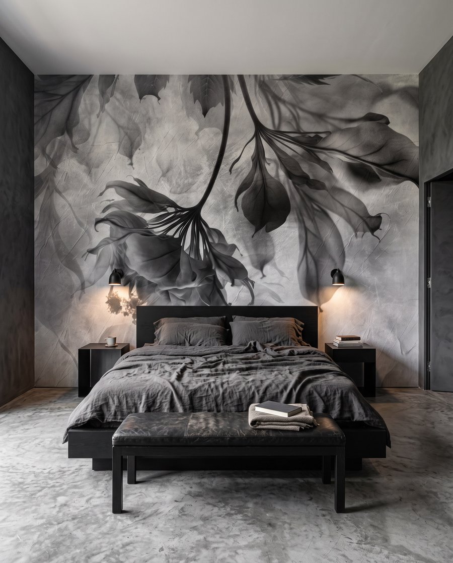 Flor y hojas colgantes — interior 1