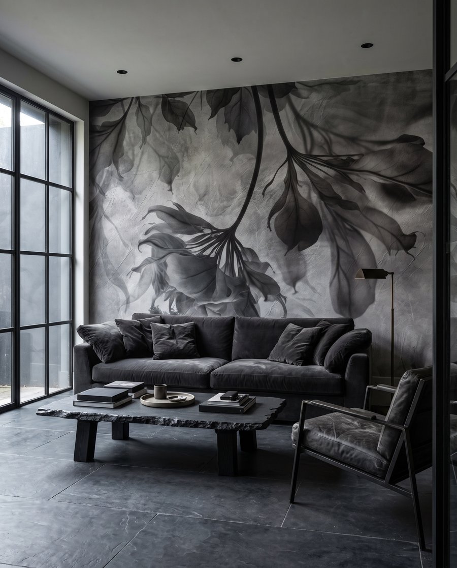 Flor y hojas colgantes — interior 2