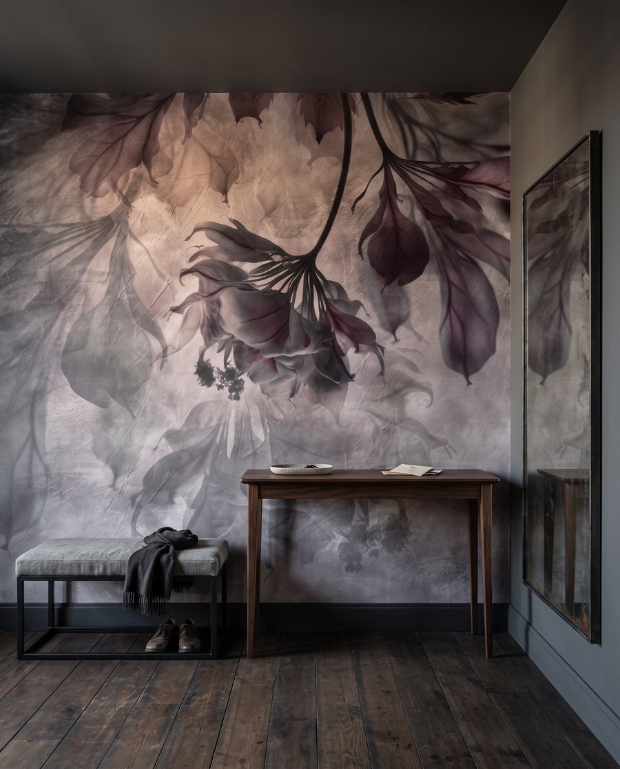 Flor y hojas colgantes — interior 1