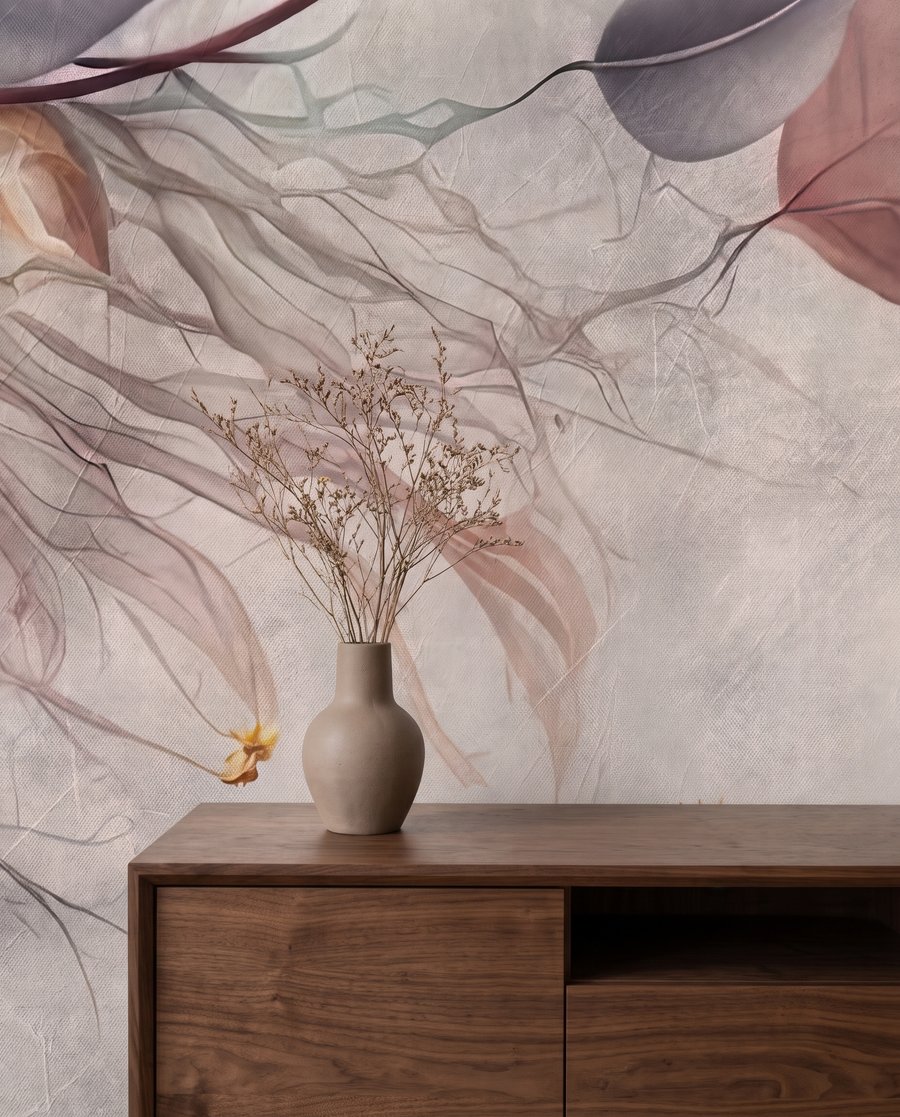 Ramas con flores en un interior