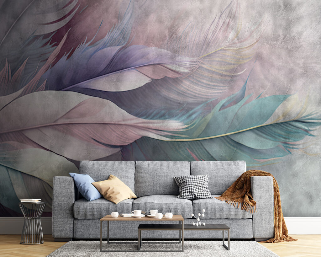 Plumas en tonos pastel — interior 3