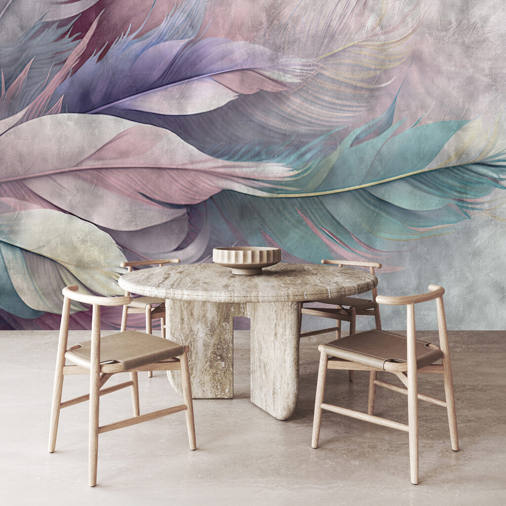 Plumas en tonos pastel — interior 5