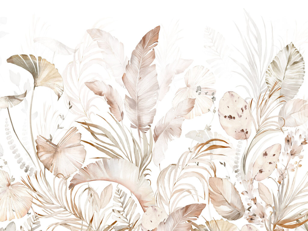 Flores claras en grupo — diseño completo