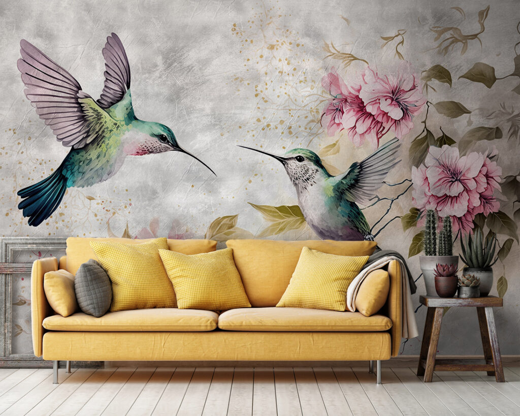 Colibríes junto a flores — interior 2