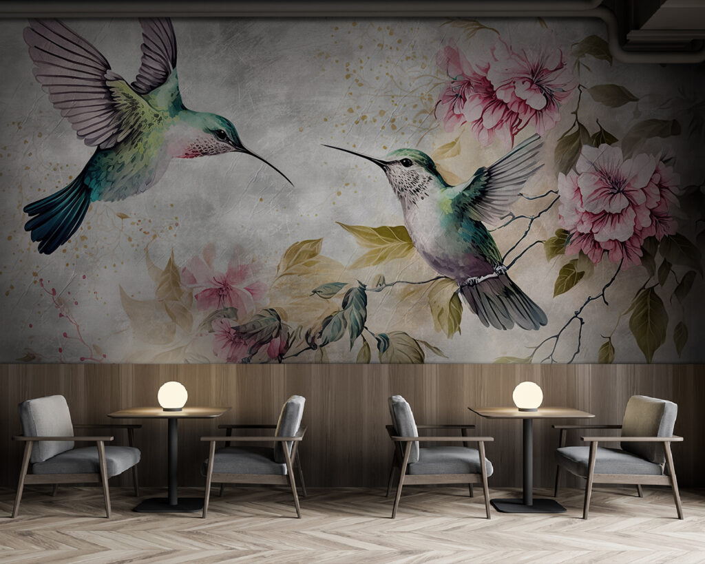 Colibríes junto a flores — interior 3