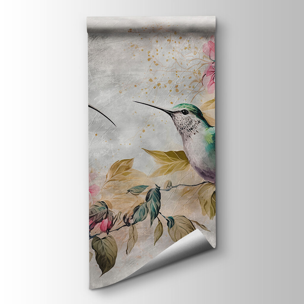 Colibríes junto a flores — vista del producto