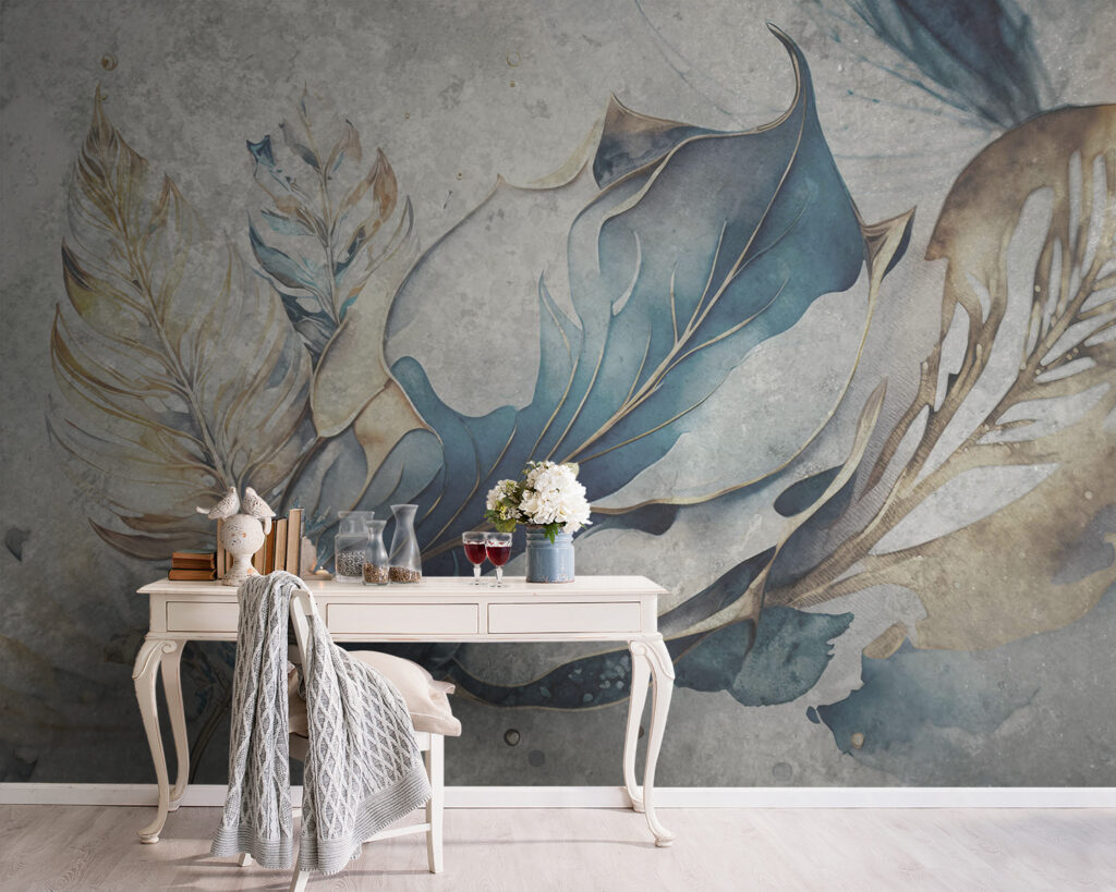 Hojas azules con líneas — interior 2