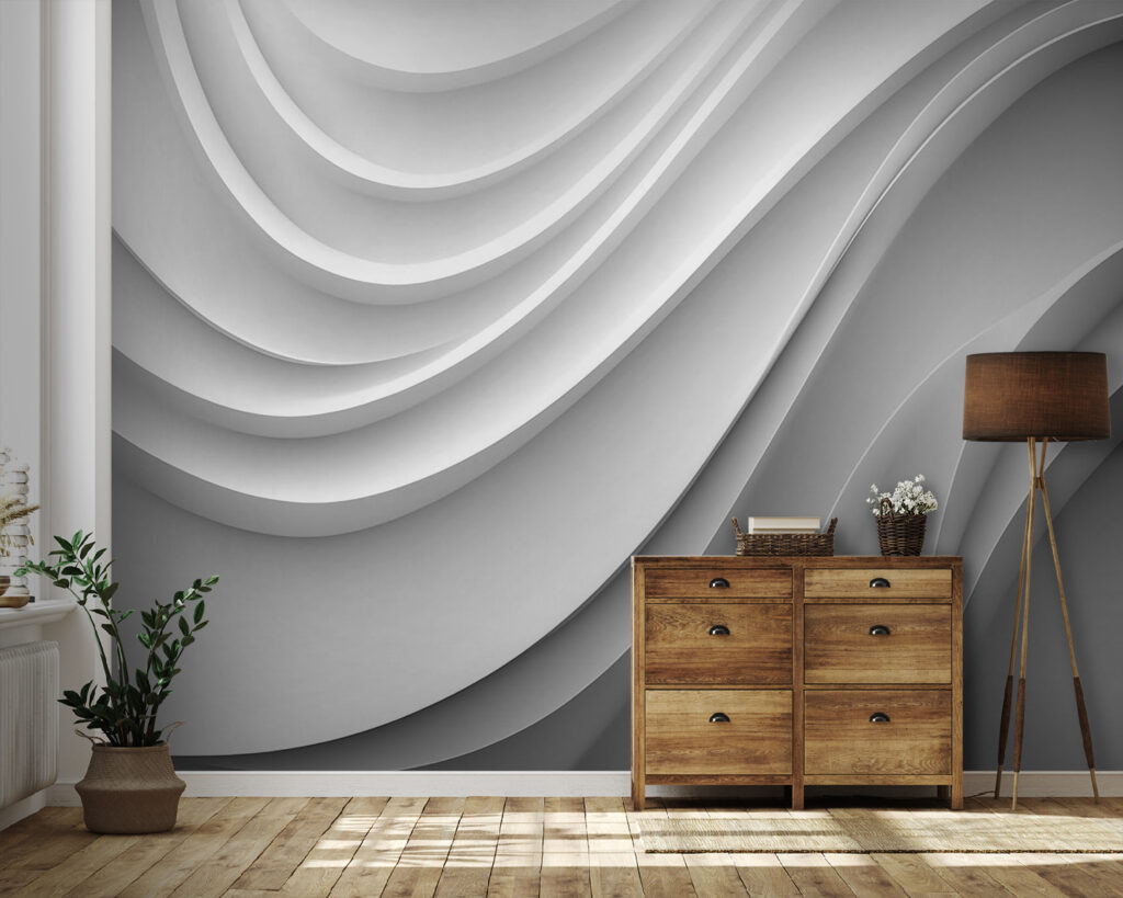 Flujo de pliegues blancos — interior 2