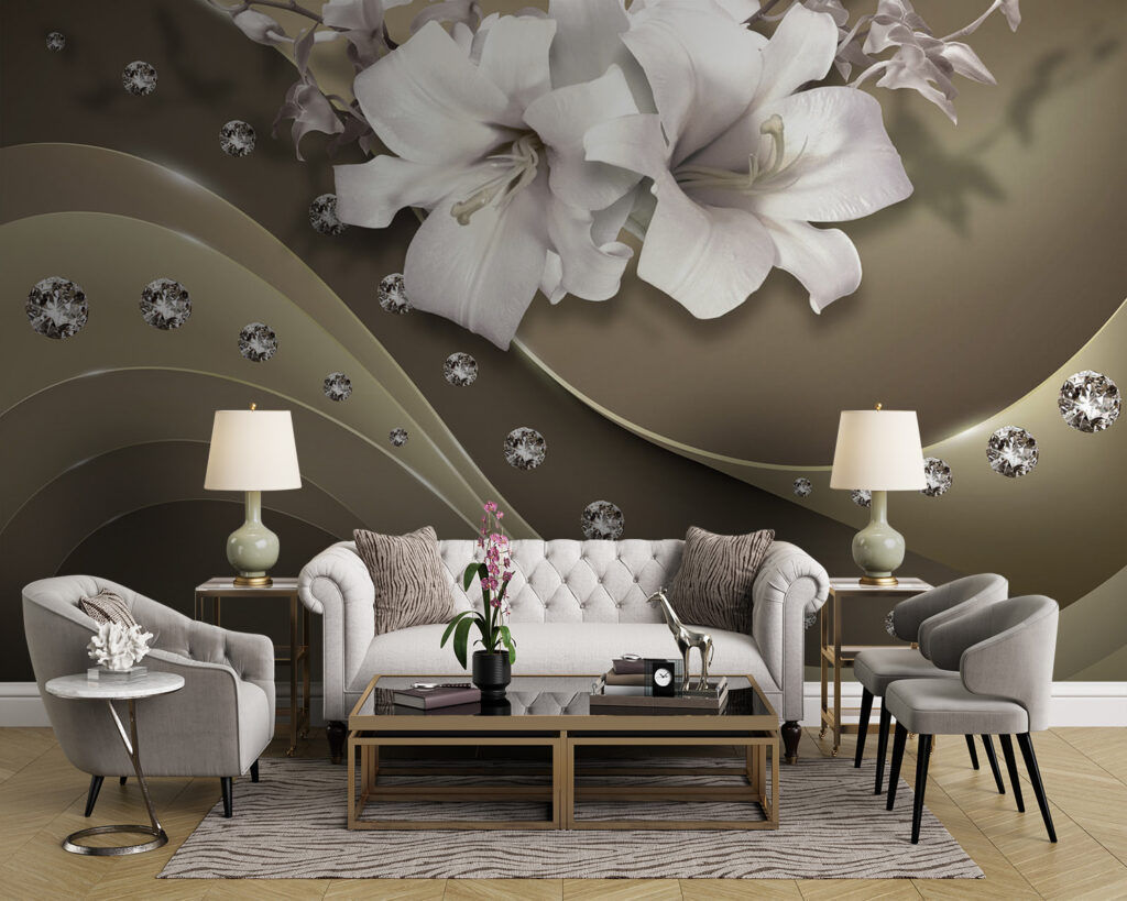 Flores blancas sobre ondas — interior 3
