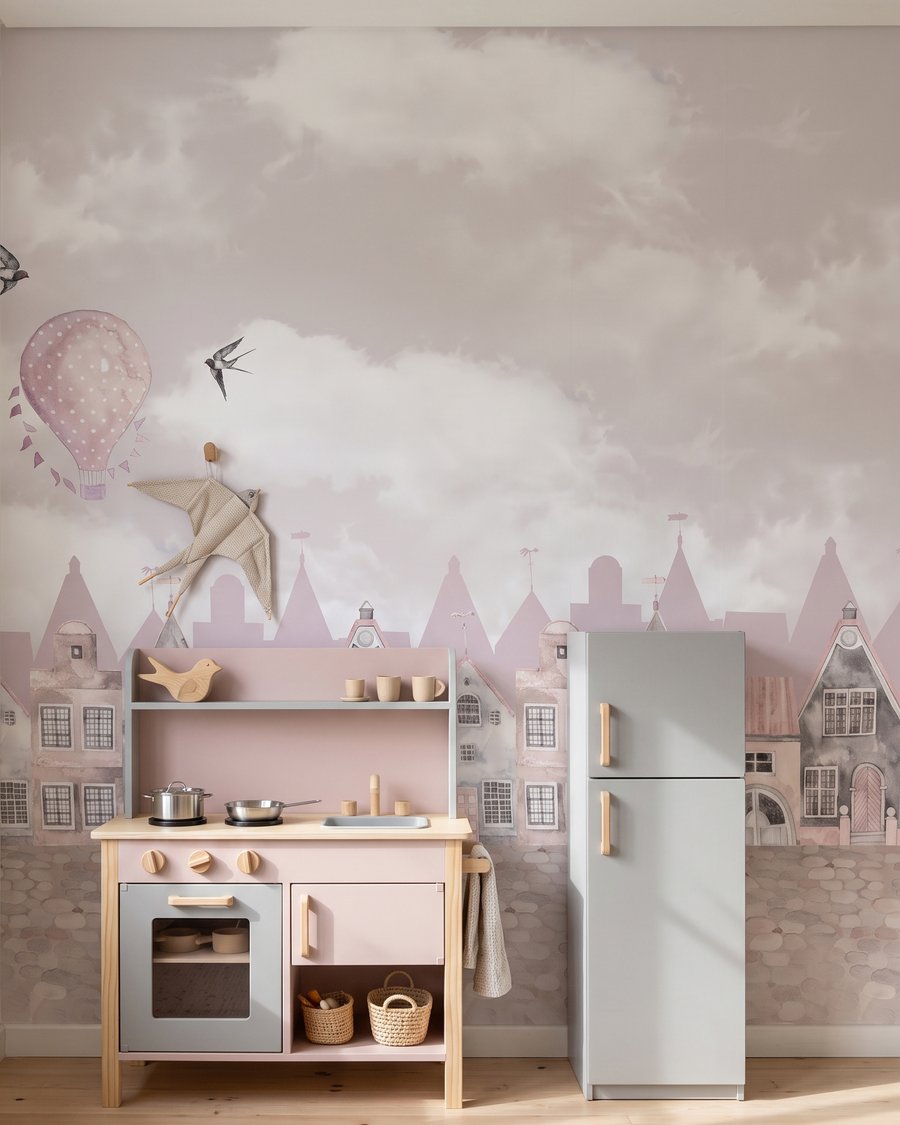 Casitas rosas bajo nubes — interior 2
