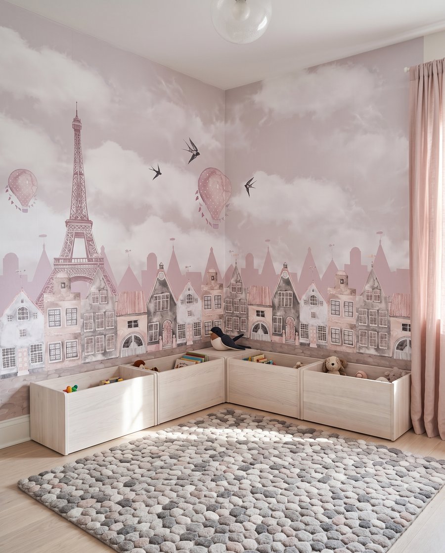 Casitas rosas bajo nubes — interior 4