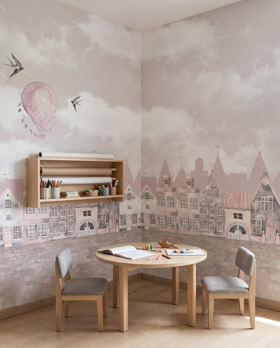 Casitas rosas bajo nubes — interior 5