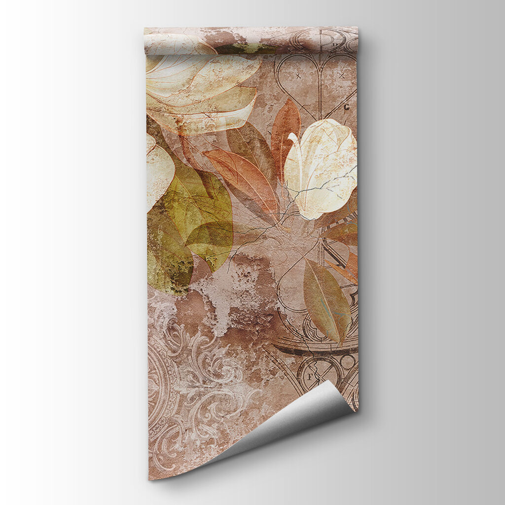 Magnolias sobre ornamento antiguo — vista del producto