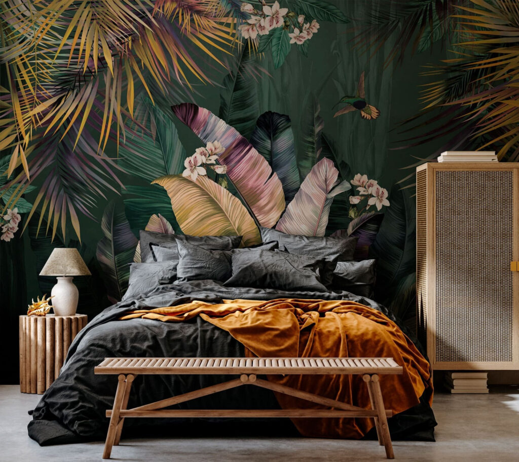 Hojas tropicales con flores — interior 2