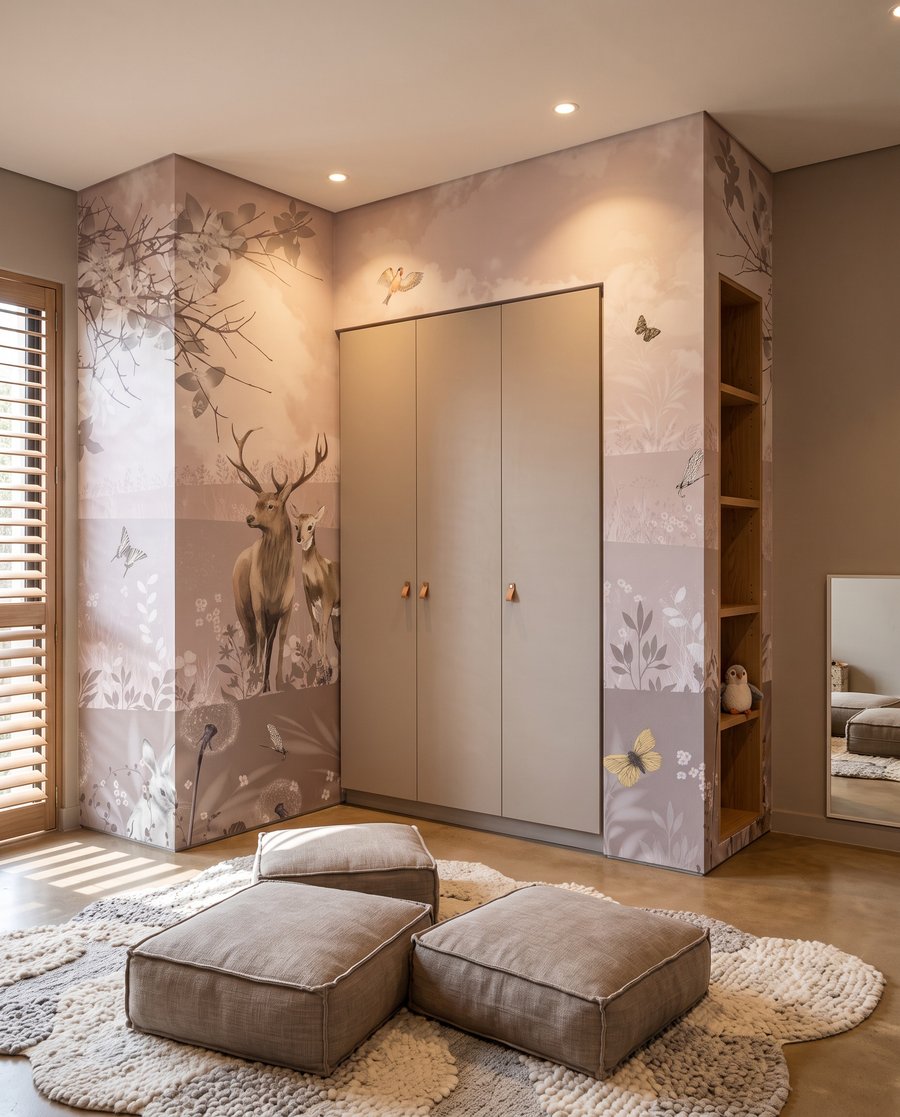 Animales en prado rosa — interior 2