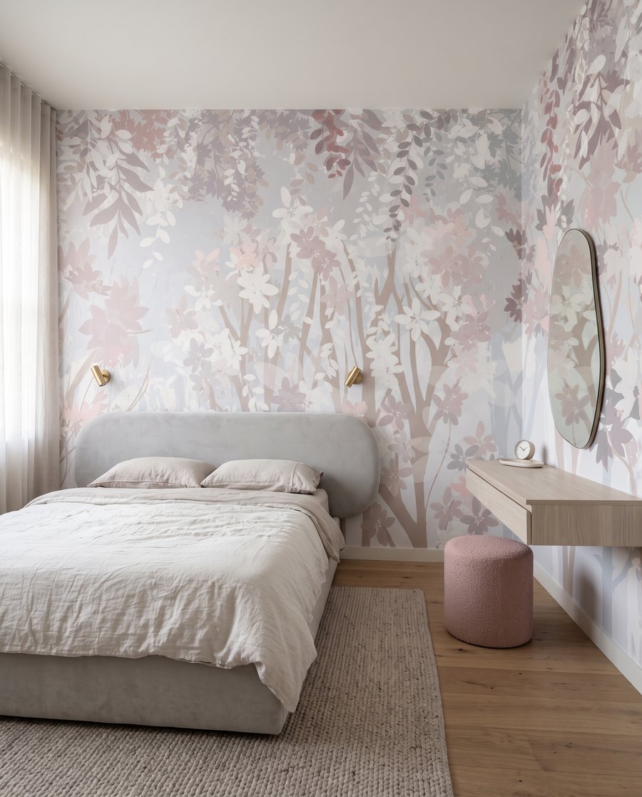 Troncos rosados y flores — interior 2