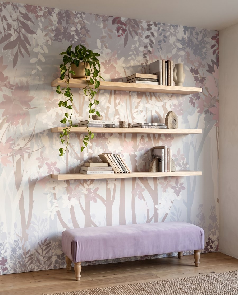 Troncos rosados y flores — interior 3
