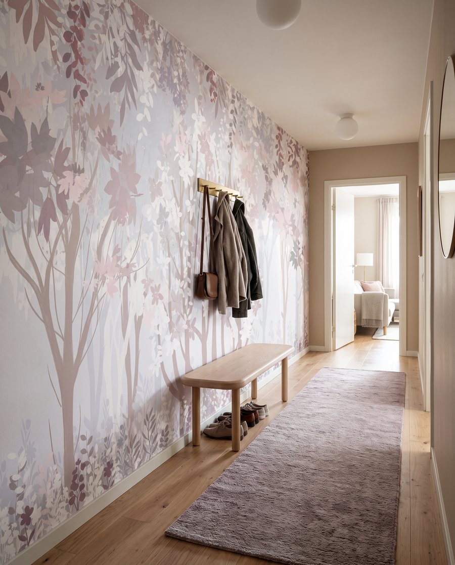 Troncos rosados y flores — interior 4