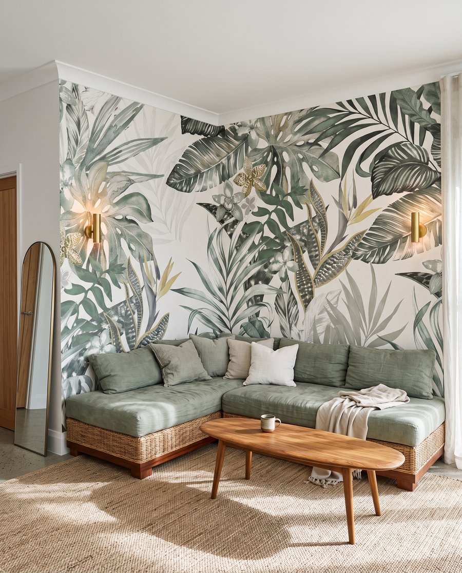 Hojas tropicales en líneas — interior 7
