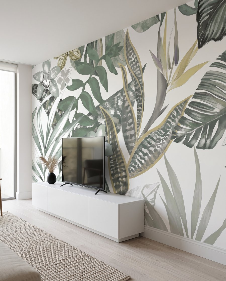 Hojas tropicales en líneas — interior 5