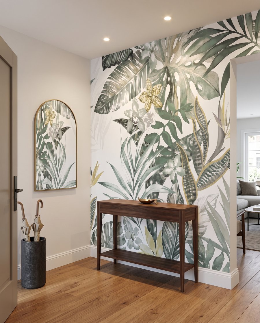Hojas tropicales en líneas — interior 6