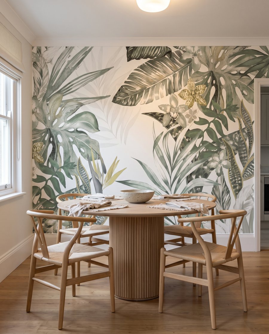 Hojas tropicales en líneas — interior 8