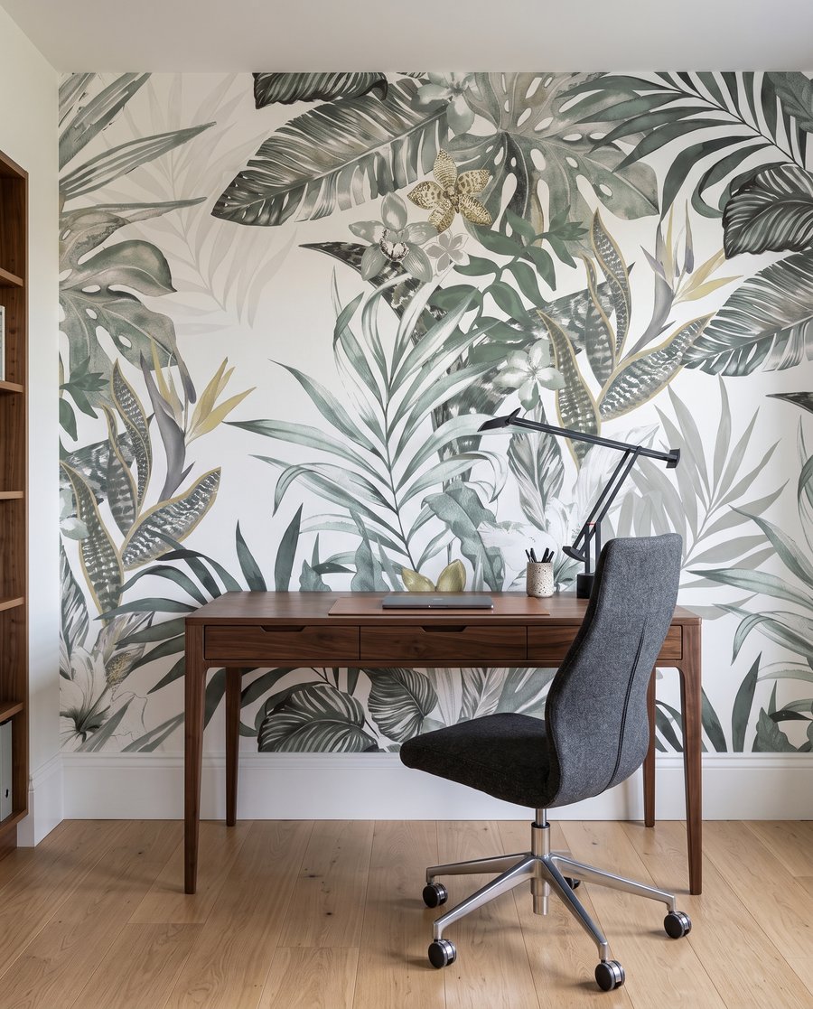 Hojas tropicales en líneas — interior 9