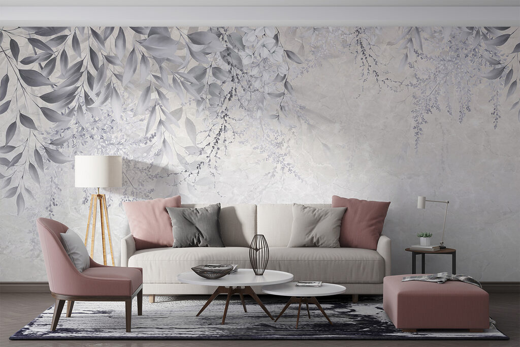 Hojas blancas sobre gris — interior 3