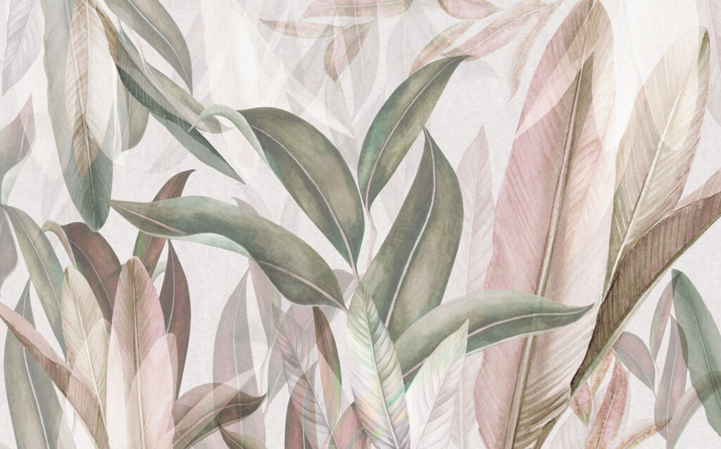 Hojas alargadas en pastel — diseño completo